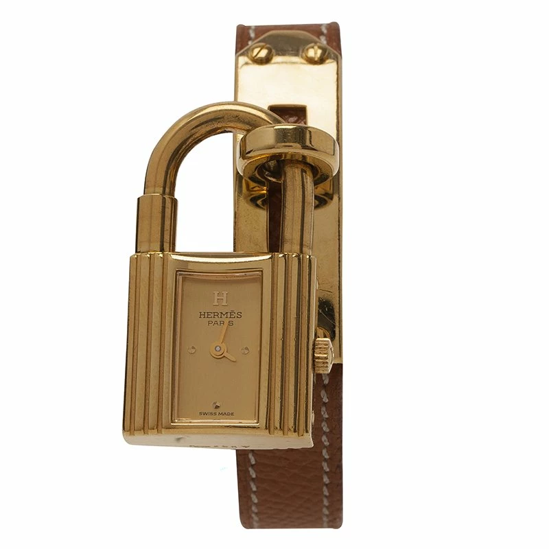 Hermes Gold Gold-Plated Stainless Steel Kelly Women's Wristwatch 20MM For Women 5 Hermes Gold Gold-Plated Stainless Steel Kelly Women's Wristwatch 20MM For Women - Image 3