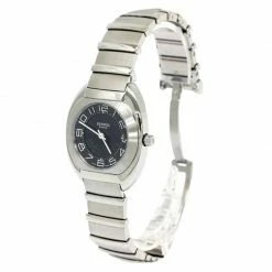 Hermes Black Stainless Steel Espace Women's Wristwatch 31MM For Women