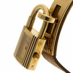 Hermes Gold-Plated Stainless Steel Kelly Women's Wristwatch 20MM For Women 9 Hermes Gold-Plated Stainless Steel Kelly Women's Wristwatch 20MM For Women -Deals Hermes Store luxury women hermes used watches p94769 002