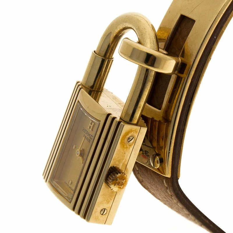 Hermes Gold-Plated Stainless Steel Kelly Women's Wristwatch 20MM For Women 4 Hermes Gold-Plated Stainless Steel Kelly Women's Wristwatch 20MM For Women - Image 2