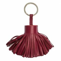 Hermes Ruby Lambskin Leather Carmen Tassel Keychain For Women